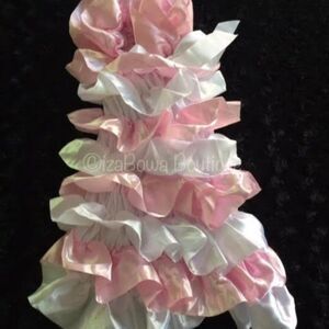 Pink & White Satin Romper Dress  RDPW  Large 2T-3T  NWT Boutique